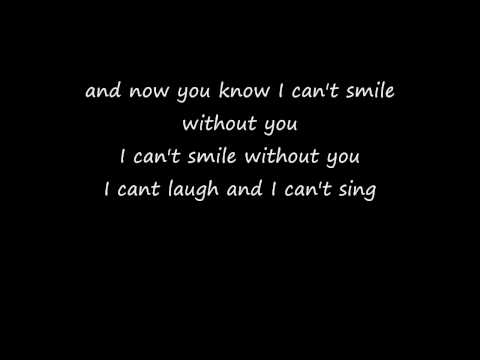 can't smile without you - Barry Manilow lyrics youtube